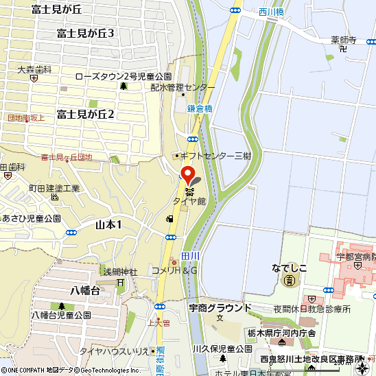 タイヤ館宇都宮北付近の地図